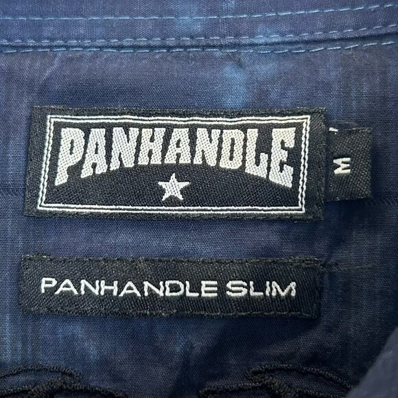 Panhandle Slim Western Shirt Mens Size Medium 90 Proof Metal Snap Long Sleeve - Picture 3 of 3
